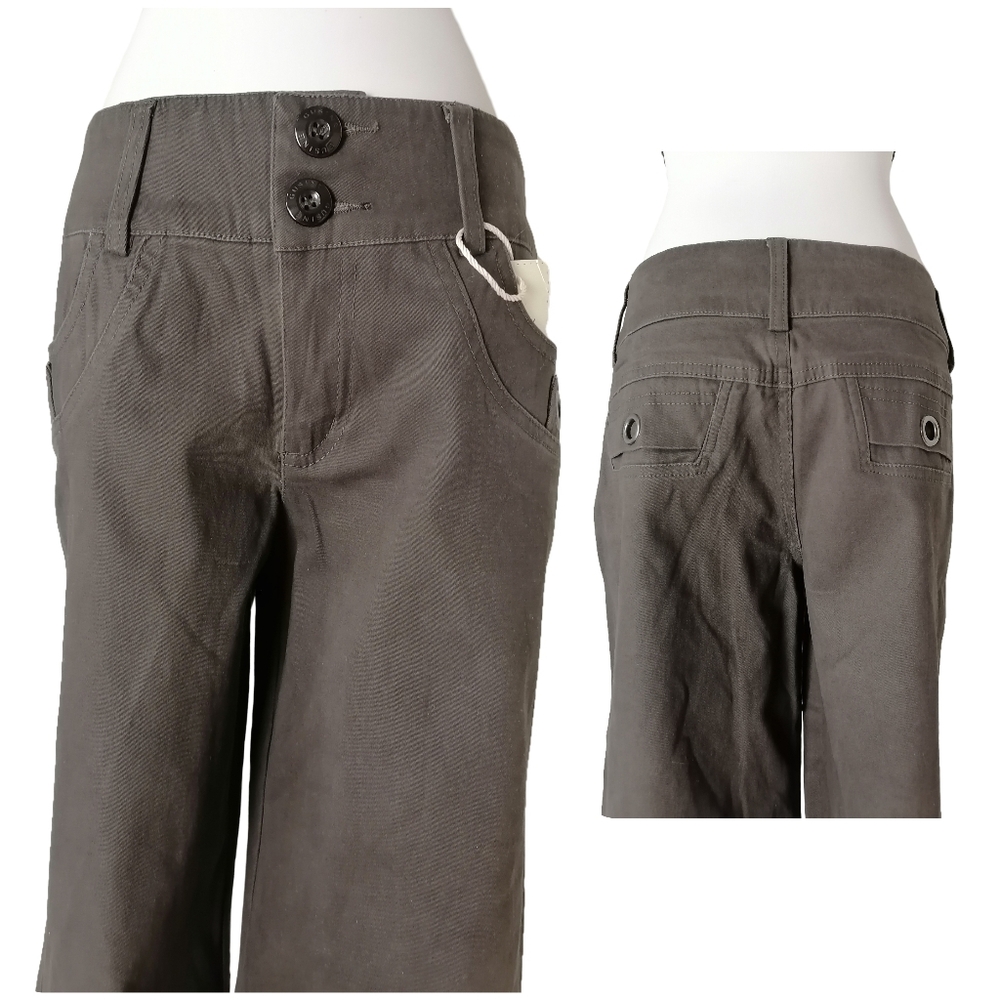 🦉 29W, safdle brown cotton blend mid-rise flared casual pans by Gusine